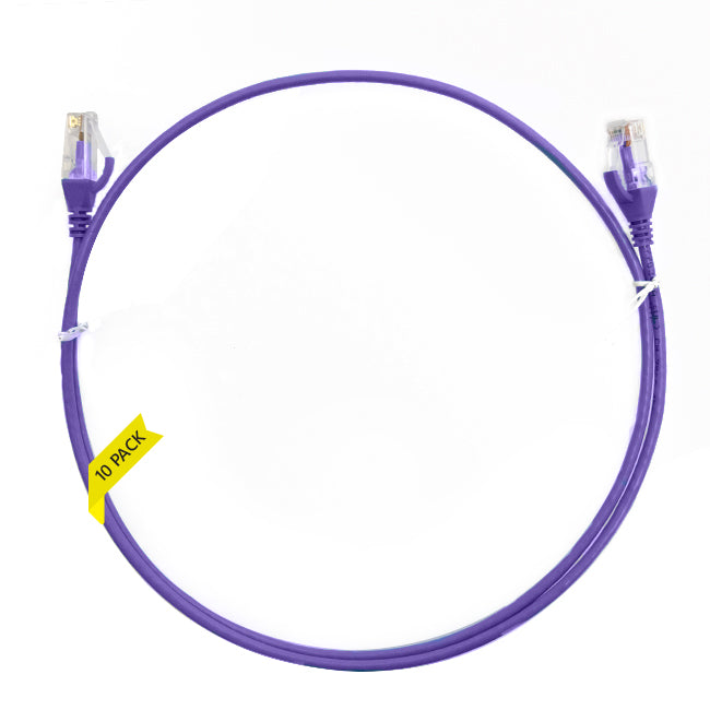 0.75m CAT6 Ultra Thin LSZH Ethernet Network Cable | 10 Pack Purple