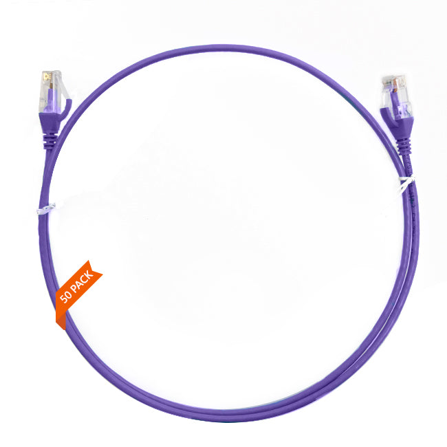 2m CAT6 Ultra Thin LSZH Ethernet Network Cable | 50 Pack Purple