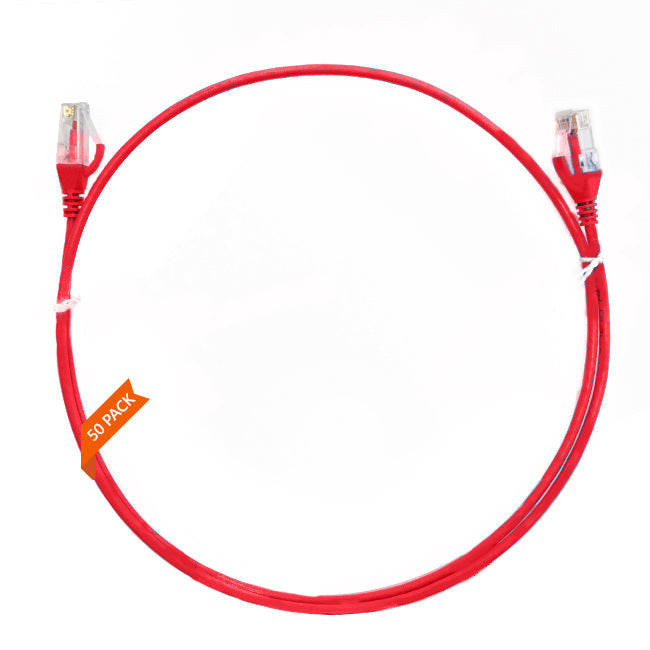 1.5m CAT6 Ultra Thin LSZH Ethernet Network Cable | 50 Pack Red