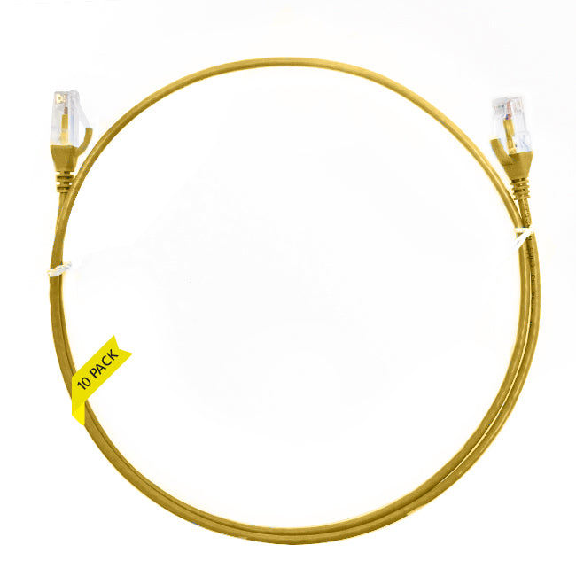 2.5m CAT6 Ultra Thin LSZH Ethernet Network Cable | 10 Pack Yellow