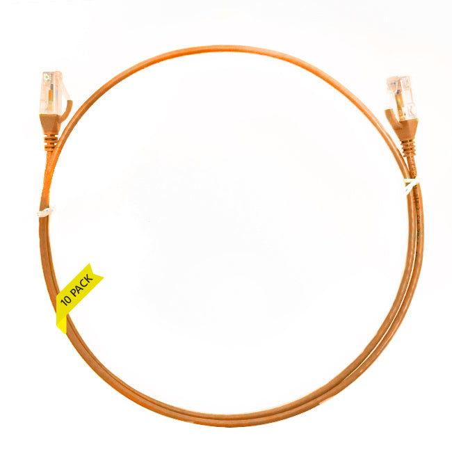 0.5m CAT6 Ultra Thin LSZH Ethernet Network Cable | 10 Pack Orange