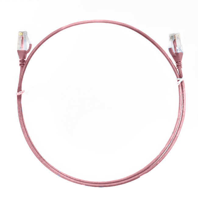 0.25m CAT6 Ultra Thin LSZH Ethernet Network Cable | Pink