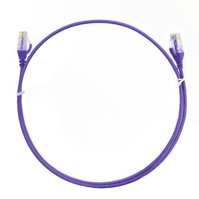 0.15m CAT6 Ultra Thin LSZH Ethernet Network Cable | Purple