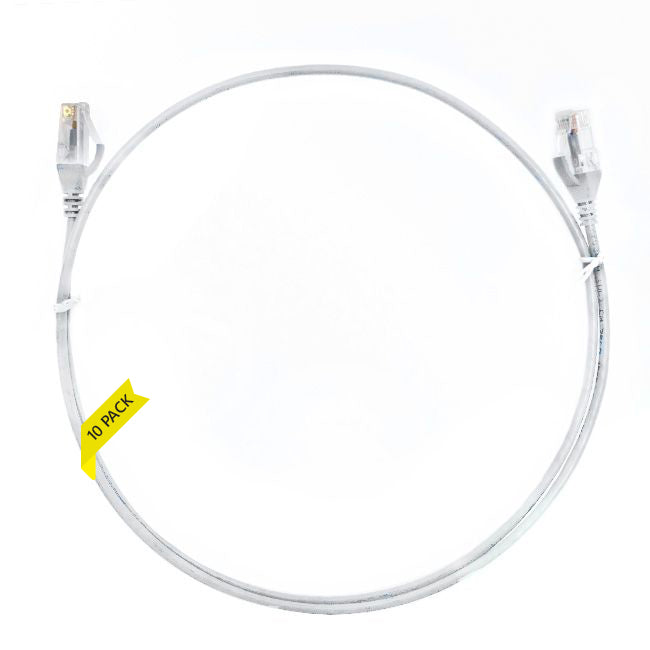 3m CAT6 Ultra Thin LSZH Ethernet Network Cable | 10 Pack White