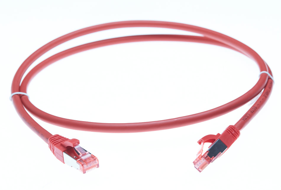0.5m CAT6A S/FTP LSZH Ethernet Network Cable | Red