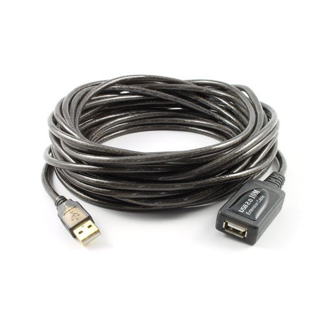 10M USB 2.0 AM-AF Active Extension Cable Black