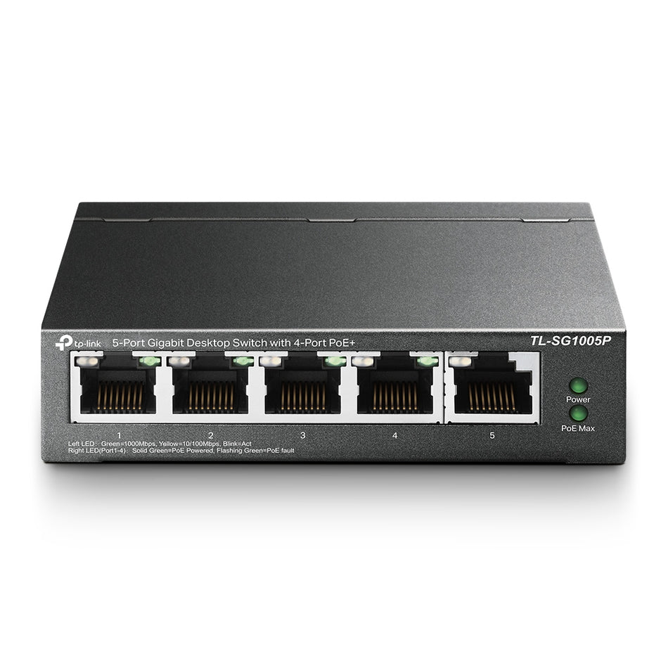 TP-Link | TL-SG1005P | 5 port Gigabit Desktop Switch with 4 Port PoE