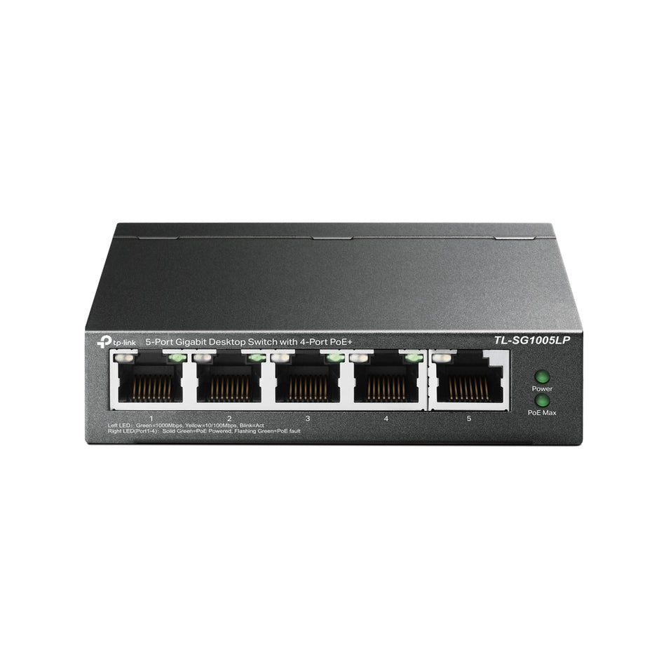 TP-Link | TL-SG1005LP | 5 port Gigabit Desktop Switch with 4 port PoE+