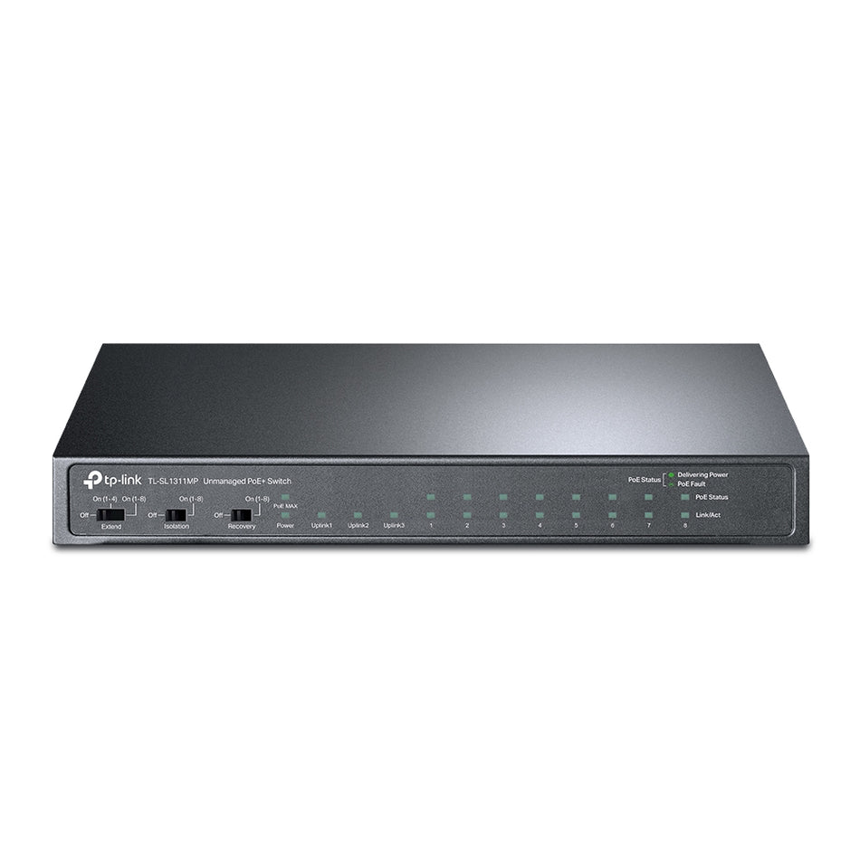 TP-Link TL-SL1311MP | 8 Port 10/100Mbps + 3 Port Gigabit Desktop Switch with 8 Port PoE+