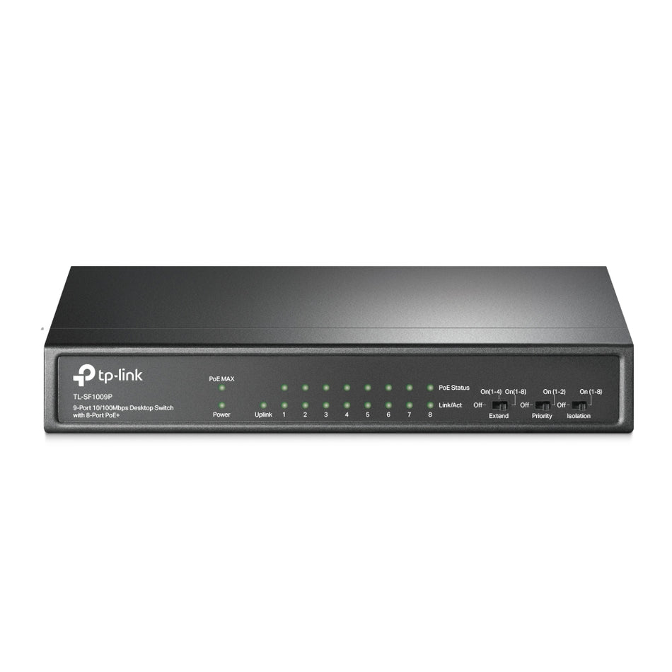 TP-Link TL-SF1009P | 9 port 10/100 Mbps Desktop Switch with 8 Port PoE