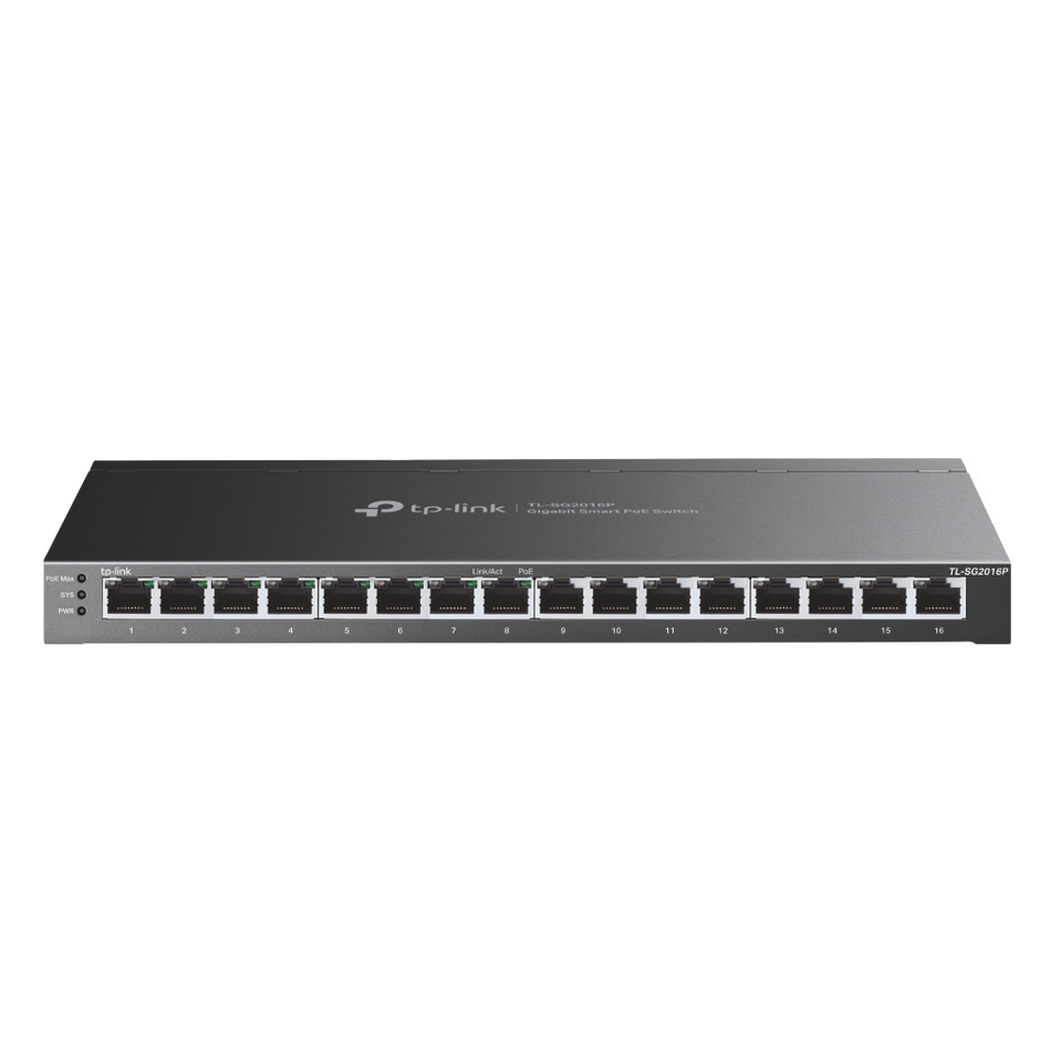 TP-Link TL-SG2016P | JetStream 16-Port Gigabit Smart Switch with 8-Port PoE+