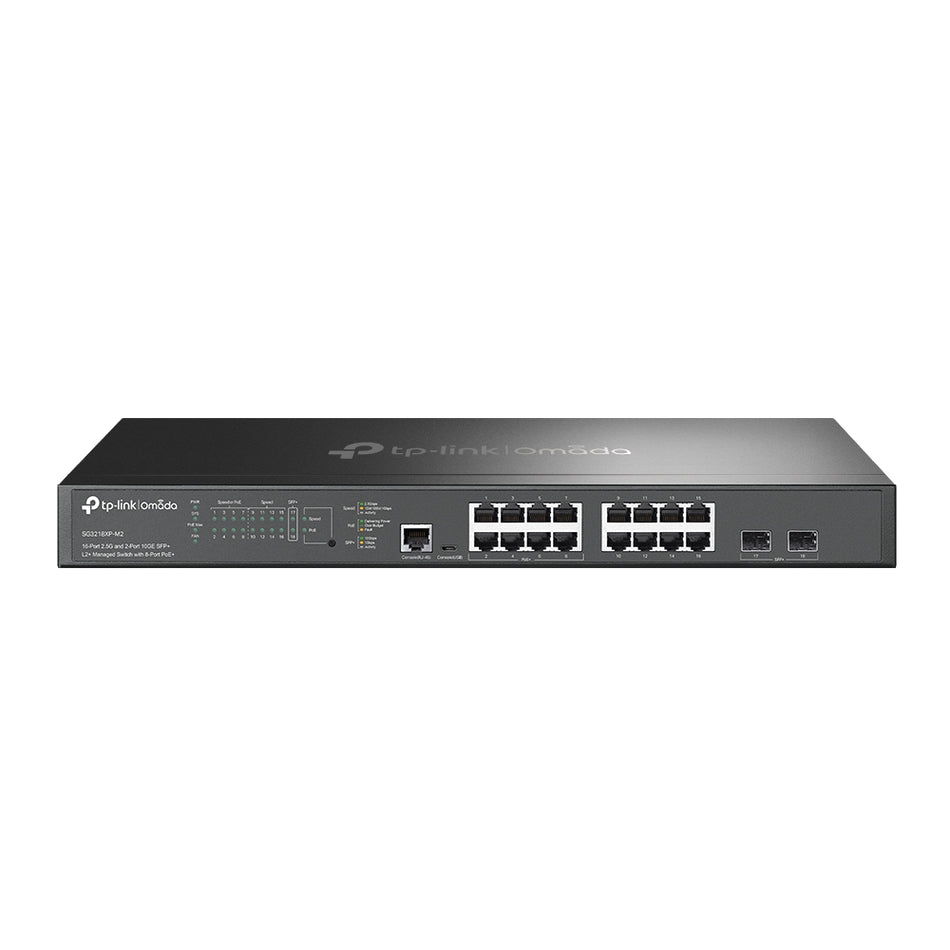 TP-Link SG3218XP-M2 | Omada 16 Port 2.5G and 2 Port 10GE SFP+ L2+ Managed Switch with 8 Port PoE+