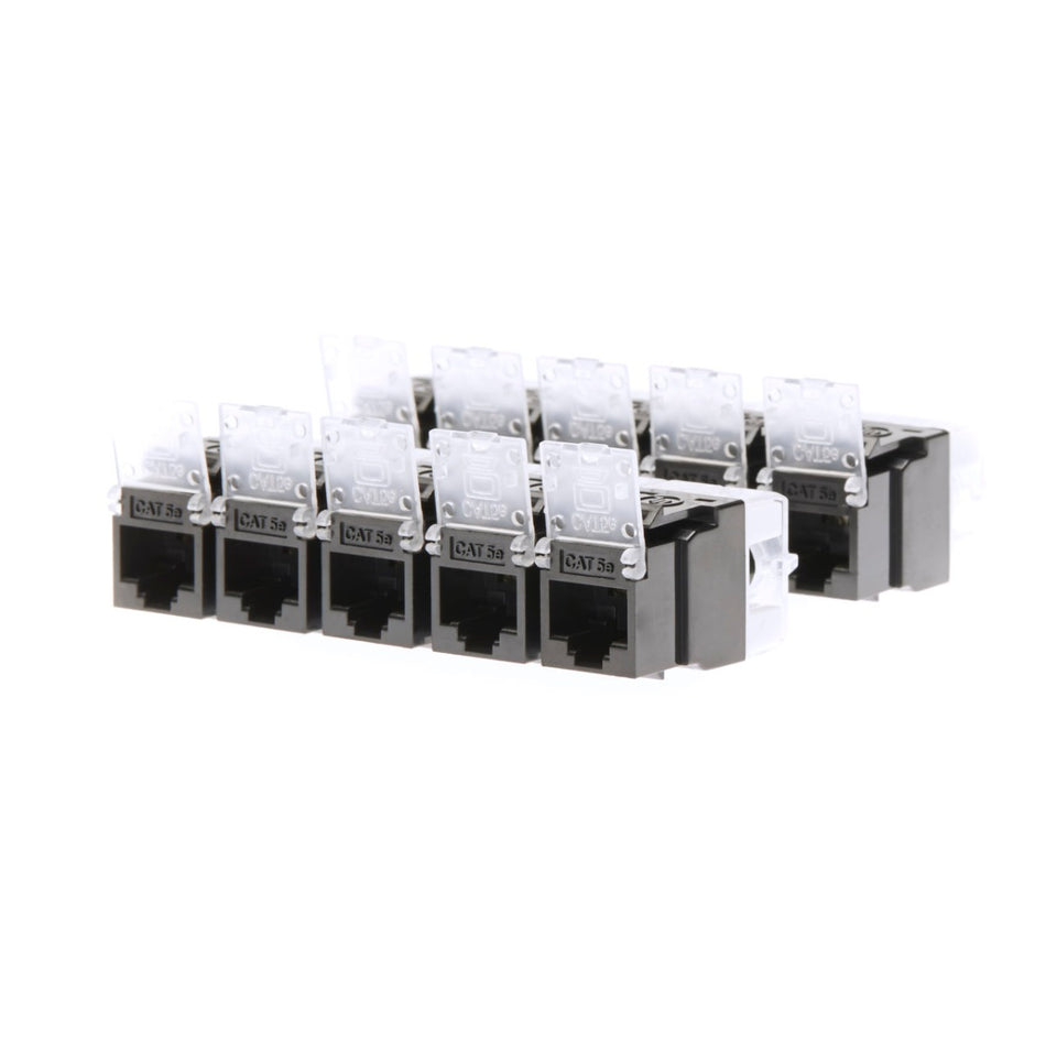 CAT5E RJ45 Keystone Jack. 10 pack. Black