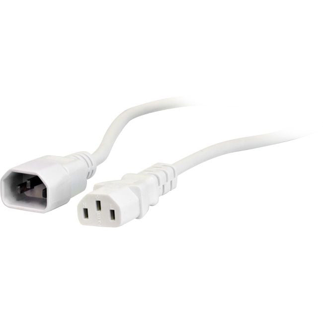 2m IEC C13 to C14 Extension Cord M-F: White