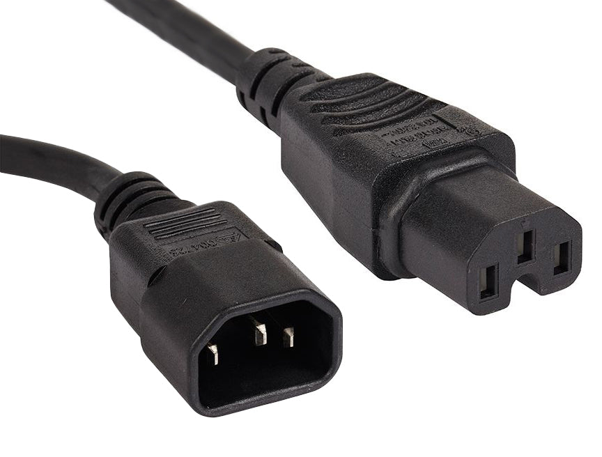 3M IEC C14 to C15 High Temperature Extension Cable | Black