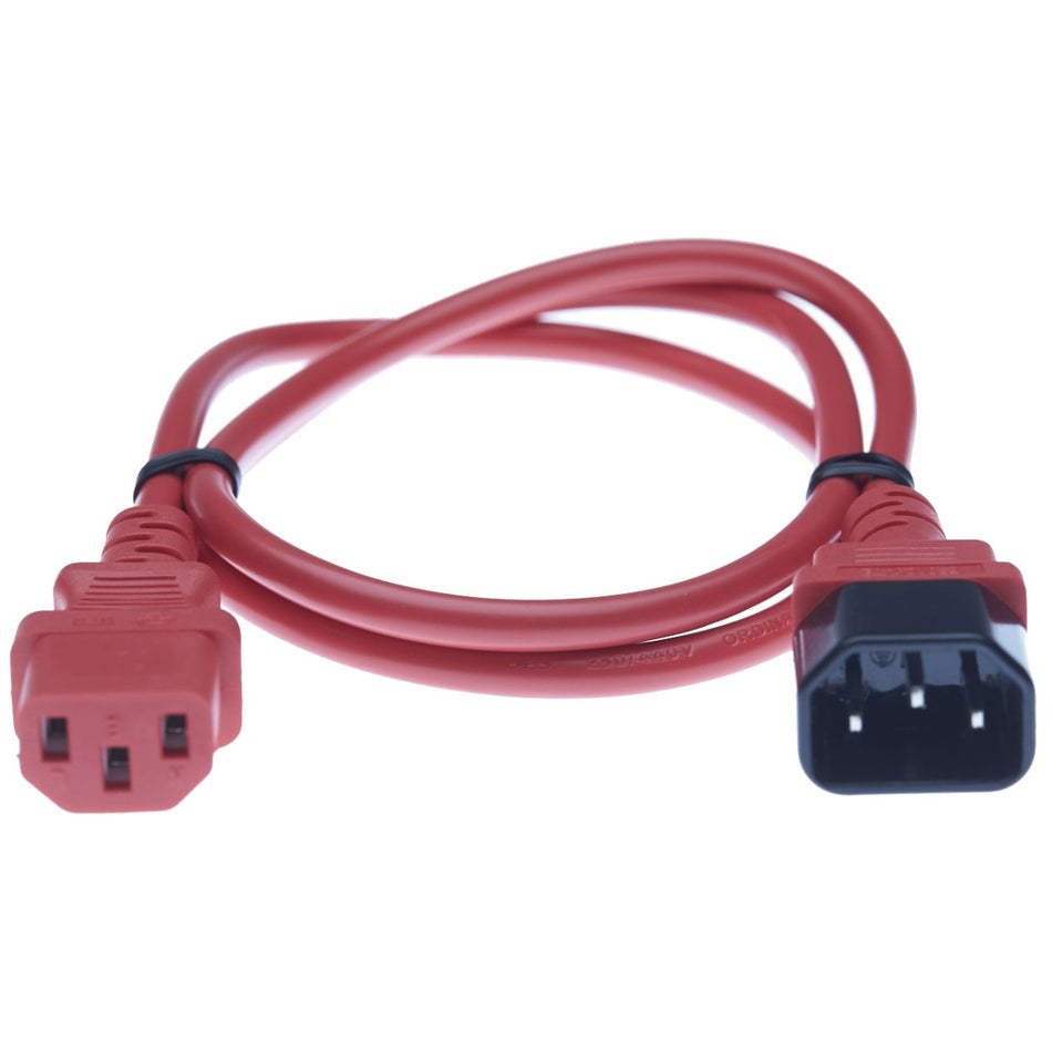 IEC C13 to C14 Power Cable Red 3M