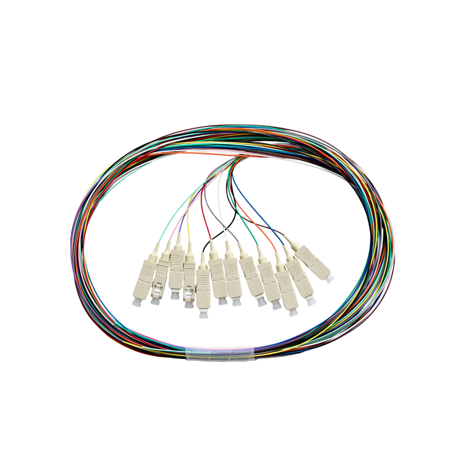 Fibre Pigtail SC OM4 Multimode 2m |12 Pack Rainbow | Backward Compatible With OM3