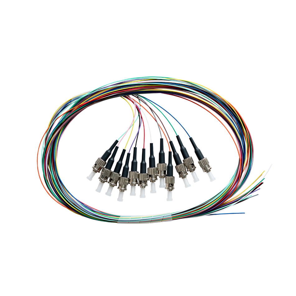 2m Fibre Pigtail ST OM4 Multimode Backward Compatible With OM3 | 12 Pack