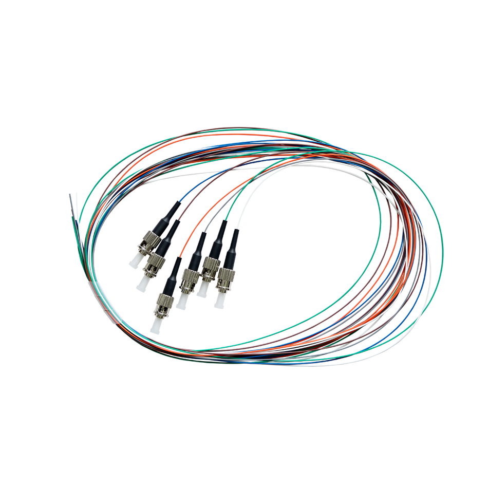 Fibre Pigtail ST OM4 Multimode 2m. 6 Pack. Rainbow. Backward Compatible With OM3