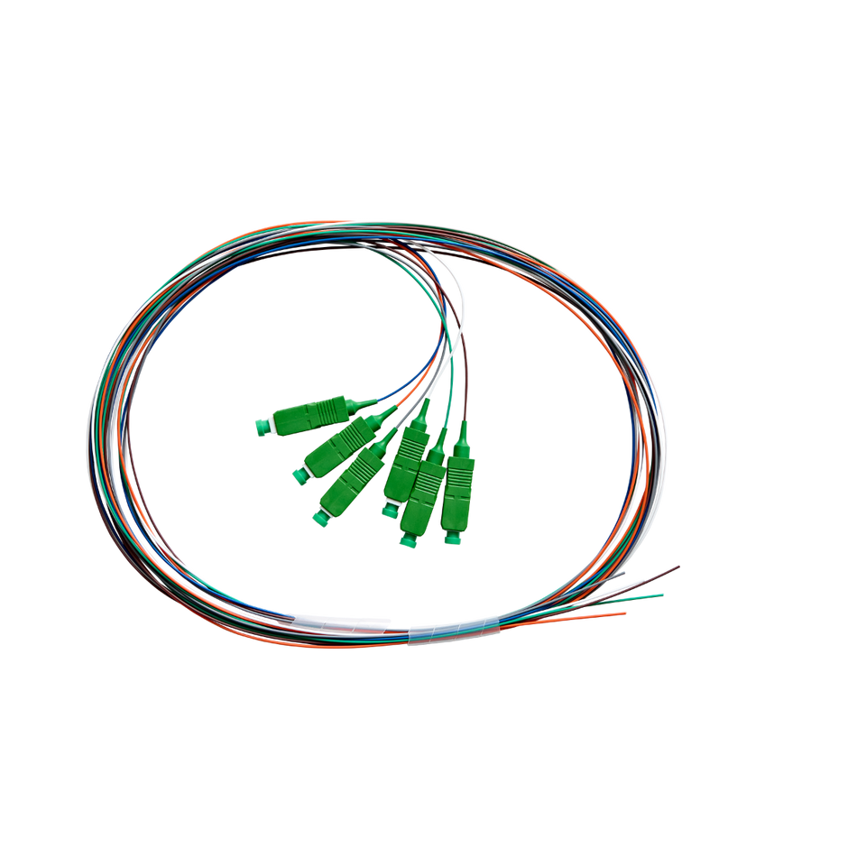 Fibre Pigtail SC/APC OS1 / OS2 Singlemode 2m - 6 Pack Rainbow