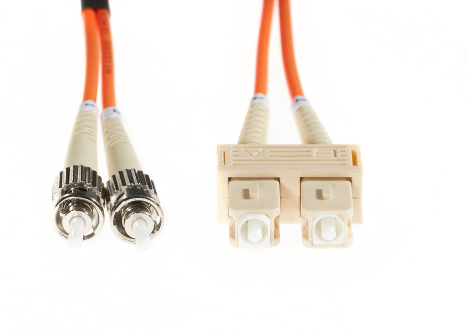 5m SC-ST OM1 Multimode Fibre Optic Cable: Orange