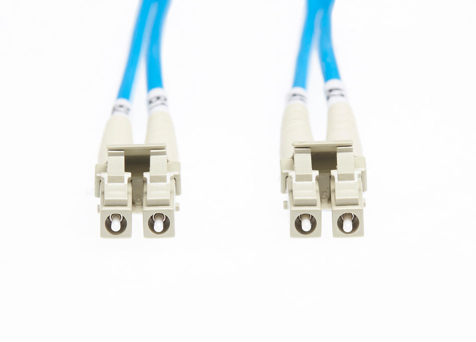 0.5m LC-LC OM1 Multimode Fibre Optic Cable: Blue