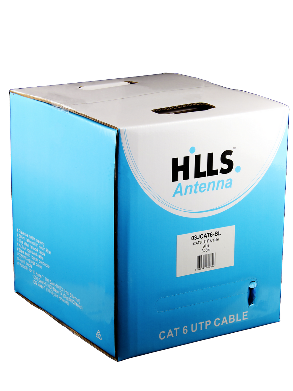 Hills Antenna 4 Pair CAT6 UTP LAN Cable 305M Box - Blue