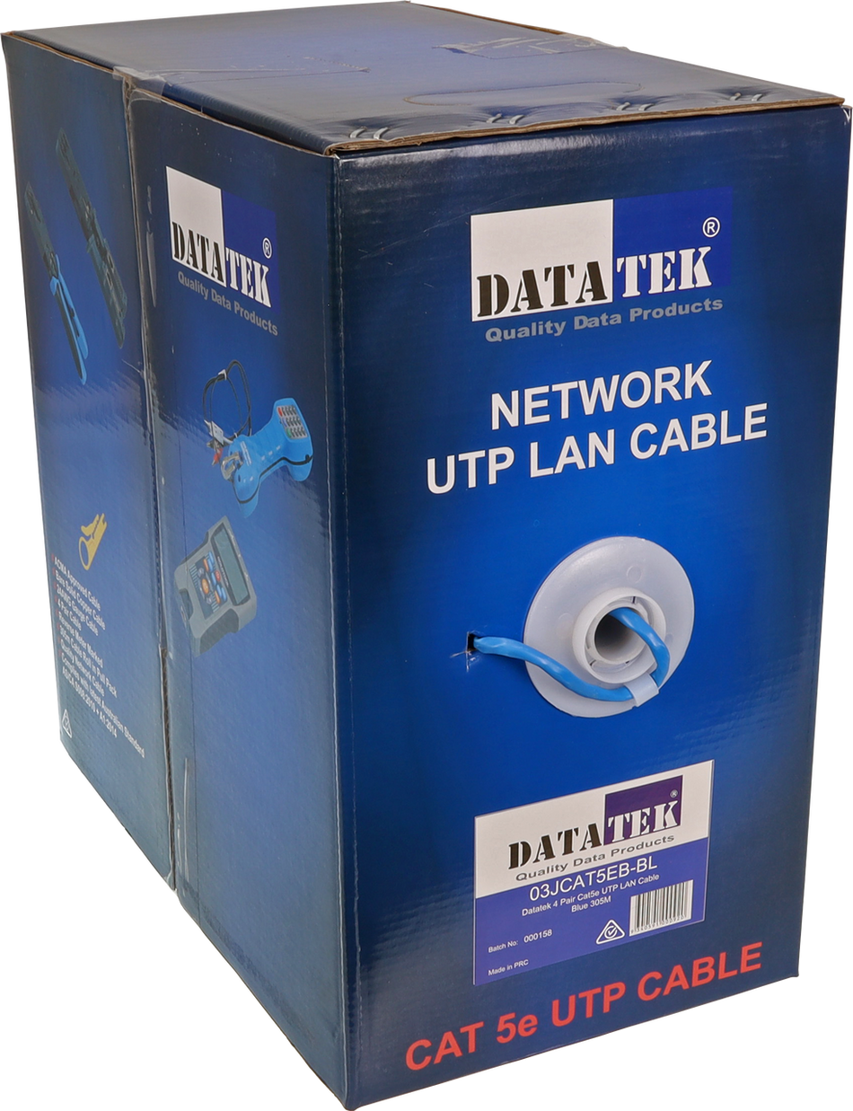 Digitek CAT5e 4 Pair Data Cable UTP 305M Box - Blue