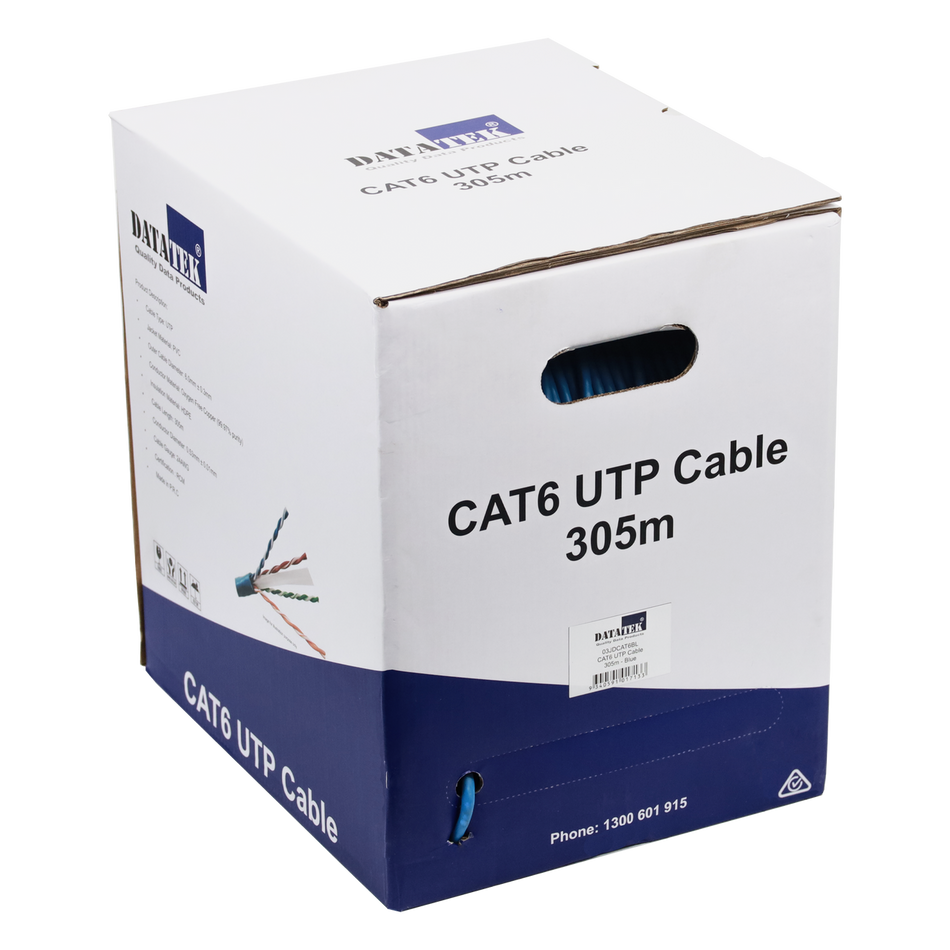 Datatek CAT6 UTP 24AWG Cable Blue -305m Box