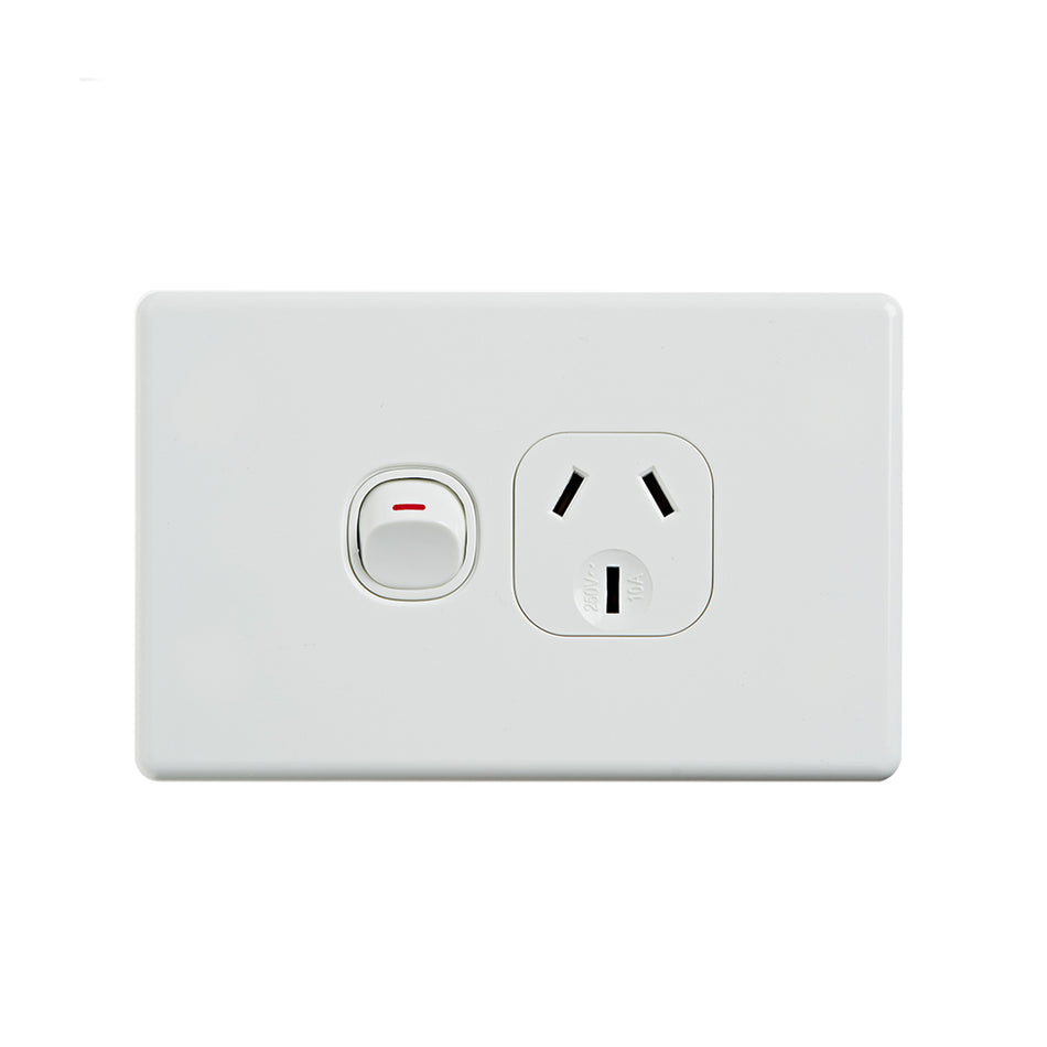 4C | Elegant Single Power Point 250V 10A | Horizontal