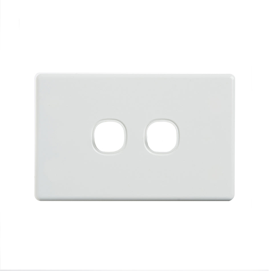 4C | Elegant 2 Gang Grid and Cover Plate - White