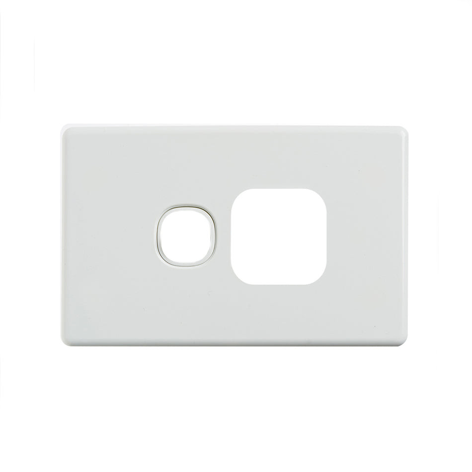 4C | Elegant Single Power Point Cover Plate - White