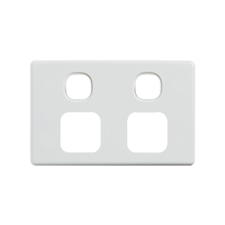 4C | Elegant Double Power Point Cover Plate - White