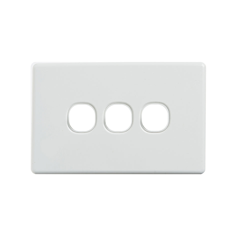 4C | Classic 3 Gang Switch Cover Plate | White