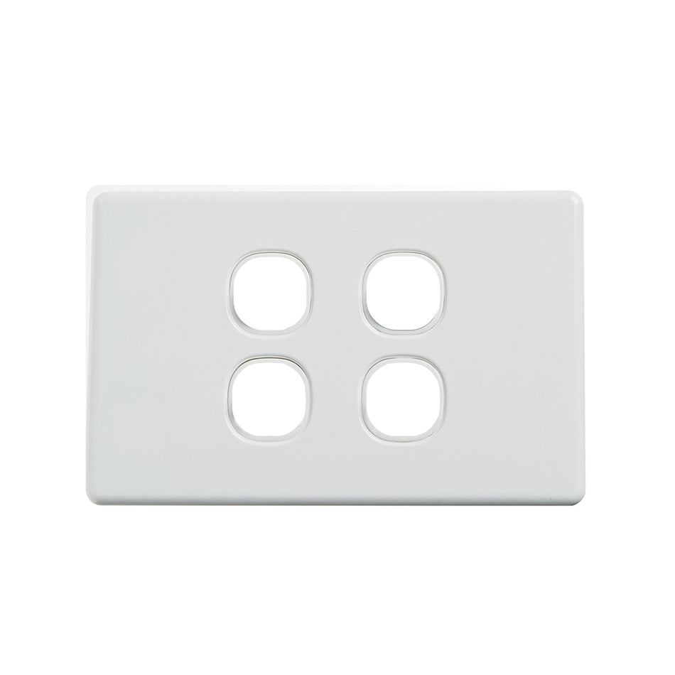 4C | Classic 4 Gang Switch Cover Plate | White