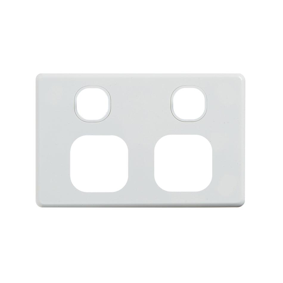 4C | Classic Double GPO Cover Plate | White