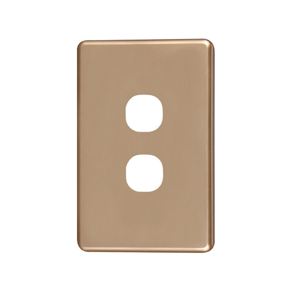 4C | Classic 2 Gang Switch Cover Plate | Gold