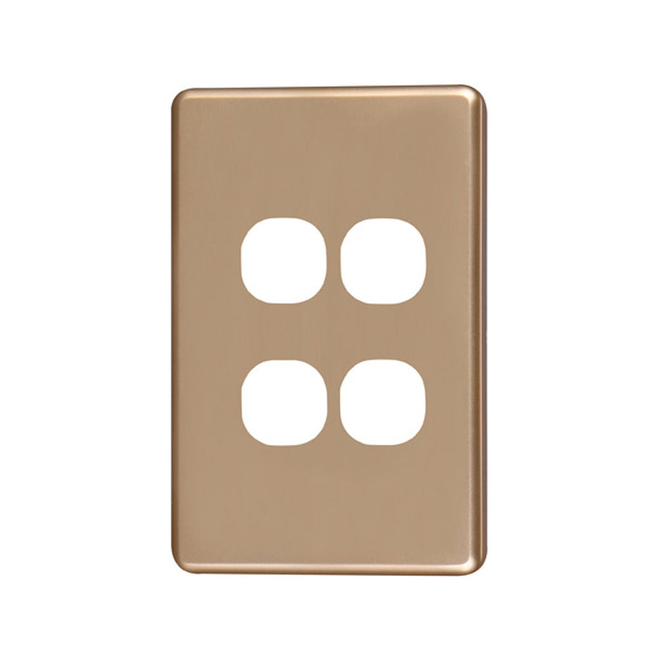 4C | Classic 4 Gang Switch Cover Plate | Gold