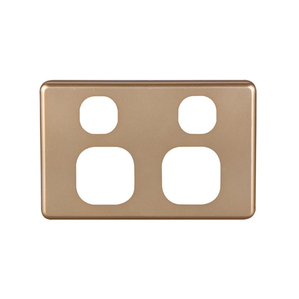 4C | Classic Double Power Point Cover Plate | Gold