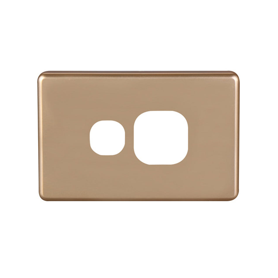 4C | Classic Single Power Point Cover Plate | Horizontal | Gold