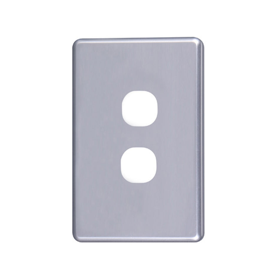 4C | Classic 2 Gang Switch Cover Plate | Silver