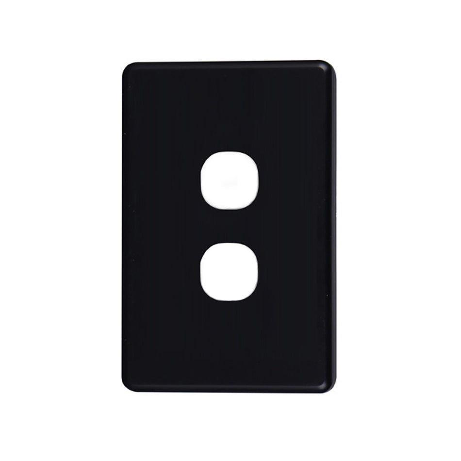 4C | Classic 2 Gang Switch Cover Plate | Black