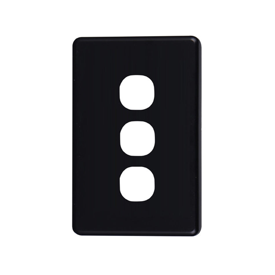 4C | Classic 3 Gang Switch Cover Plate | Black