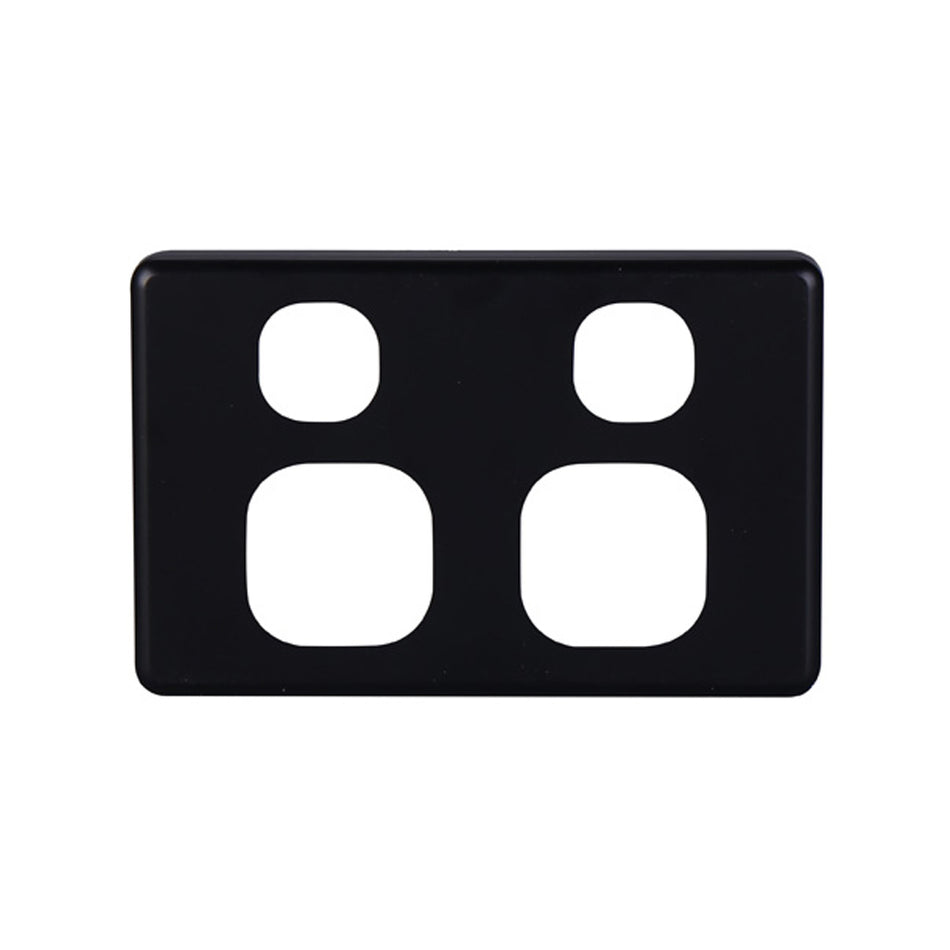 4C | Classic Double Power Point Cover Plate | Black