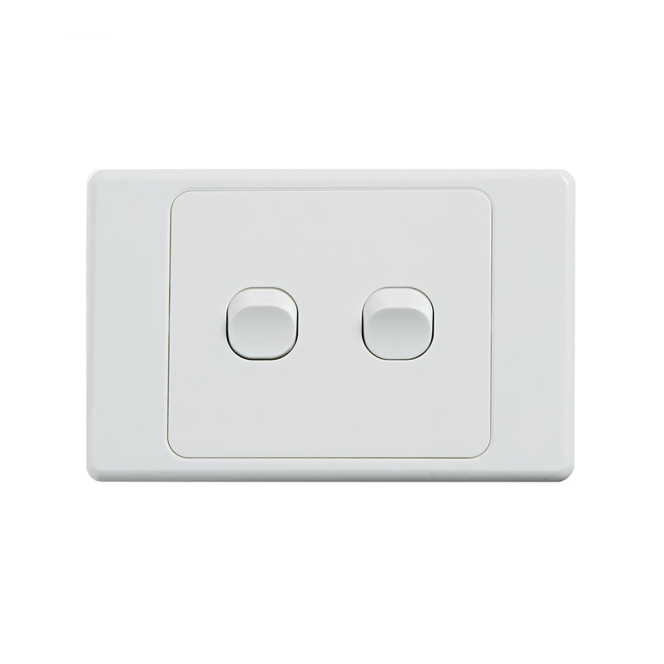 4C | Ultima 2 Gang Switch 250V 16AX | Horizontal