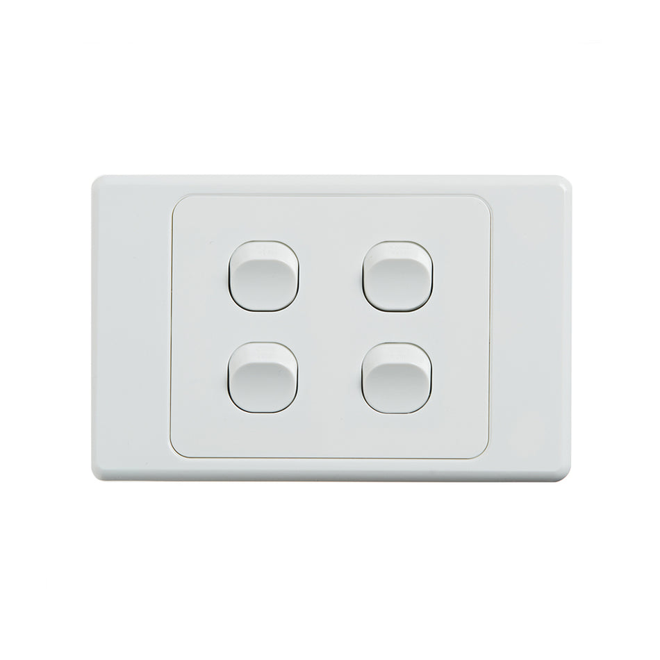 4C | Ultima 4 Gang Switch 250V 16AX - Horizontal