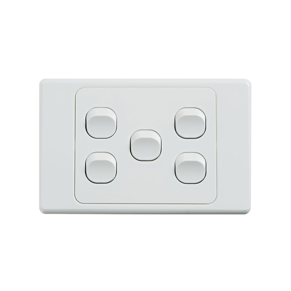 4C | Ultima 5 Gang Switch 250V 16AX - Horizontal