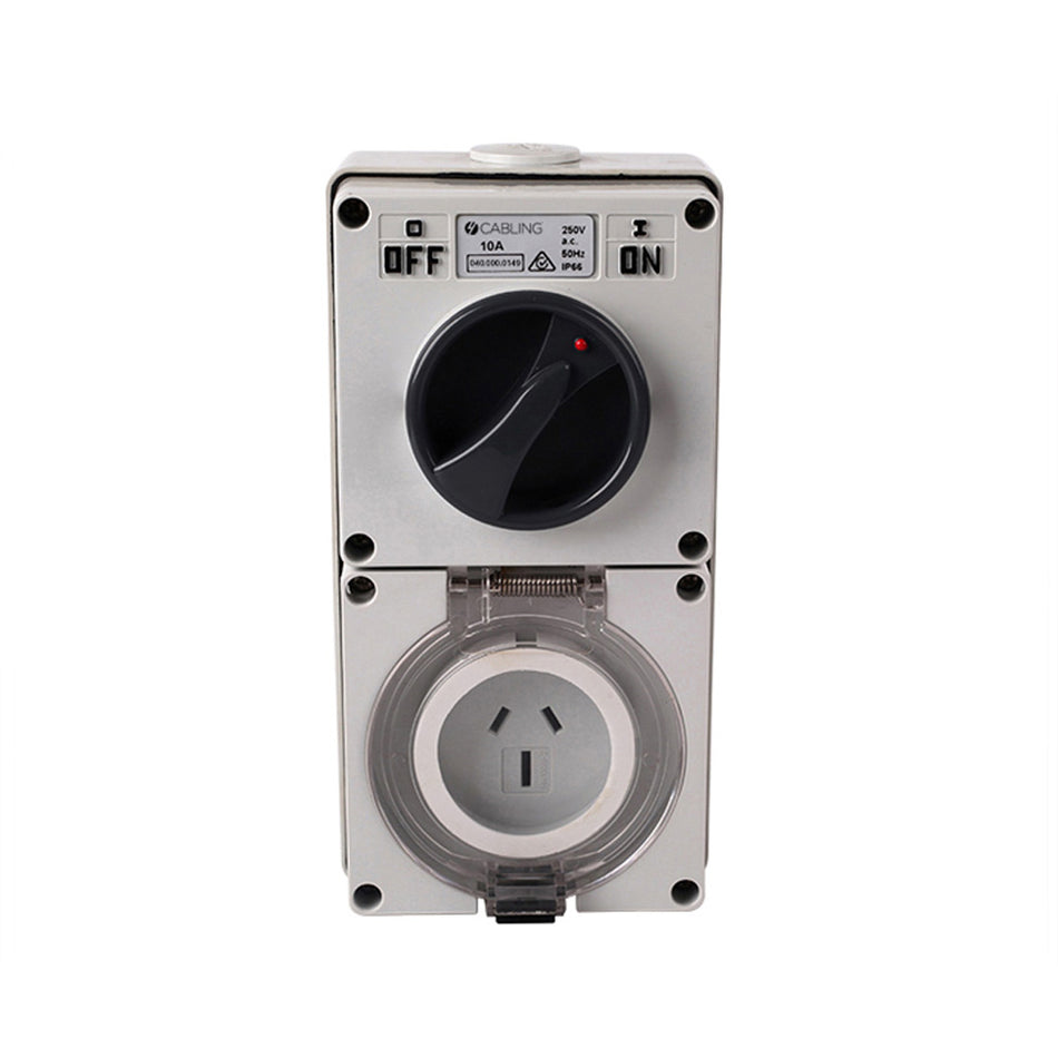 4C | Combination Switched socket 3Flat Pin IP66 250V 10A