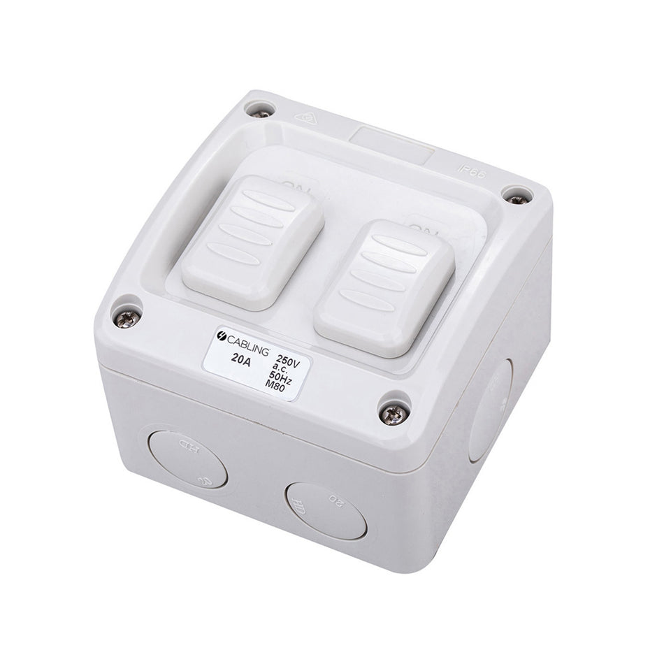 4C | Weatherproof Double Switch 1 Pole 2Way IP66 250V 20A