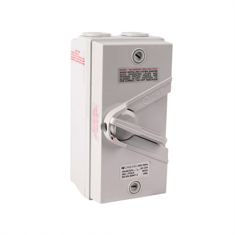 4C | Weatherproof Isolator 1 Pole IP66 250V  35A